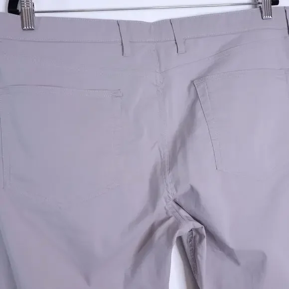 FAHERTY Movement 5 Pocket Pants Fossil Gray Straight Fit Chino Men's 38